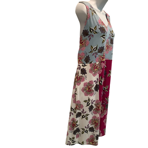 J.JILL OVER THE HEAD STYLE MIXED FLORAL PATTERN DRESS L NWOT - Picture 3 of 7